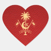 Rode Malediven Paspoort Hart Sticker (Voorkant)