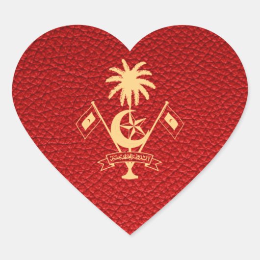 Rode Malediven Paspoort Hart Sticker (Voorkant)