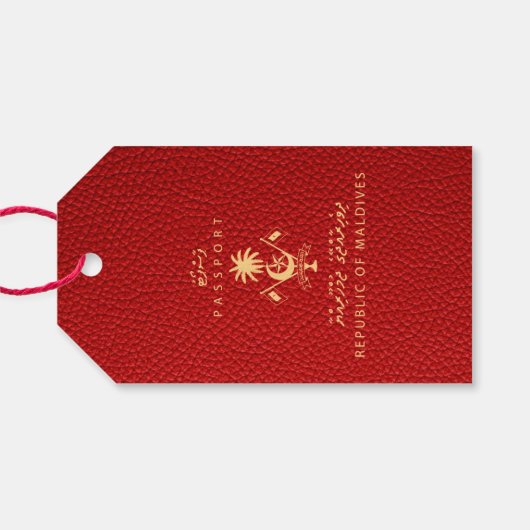 Rode Malediven trouwfoto Cadeaulabel (Achterkant Horizontaal)