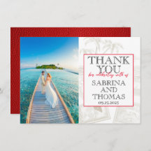 Rode Malediven trouwfoto dank u