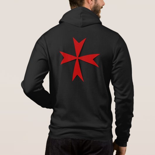 Rode Maltese kruis, St. John, Maltese vlag/symbool Hoodie (Achterkant)