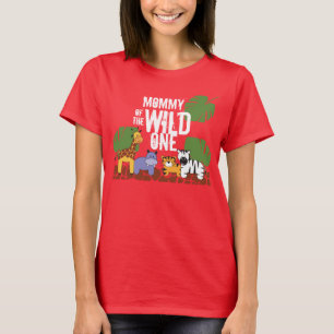 Rode mama van de WILDE ONE Safari 1e verjaardag T-shirt