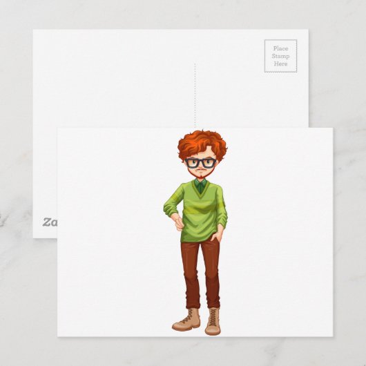 Rode man briefkaart (Voorkant / Achterkant)