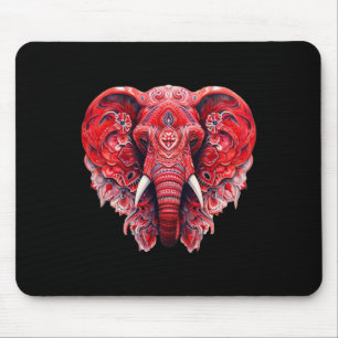 Rode Mandala Aart Olifant Tril Yoga Grafisch Muismat