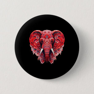 Rode Mandala Aart Olifant Tril Yoga Grafisch Ronde Button 5,7 Cm