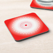 Rode mandala bier onderzetter (Linkerzijde)