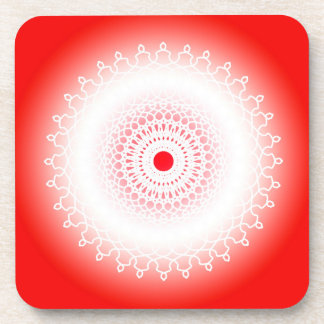 Rode mandala bier onderzetter