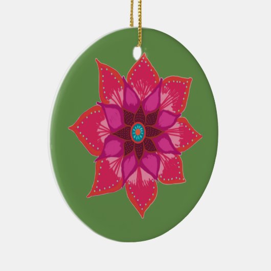 Rode Mandala bloemkunst Circle Ornament (Rechts)