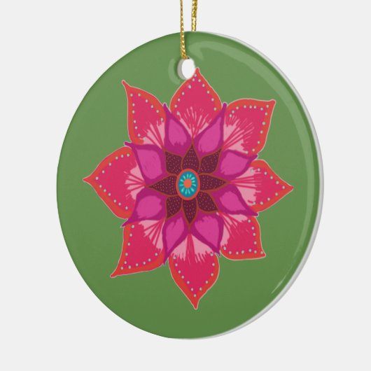 Rode Mandala bloemkunst Circle Ornament (Links)