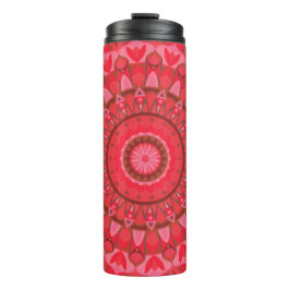Rode Mandala Boho Reis Warm Patroon Knus Ontwerp Thermosbeker