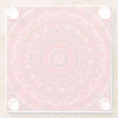 Rode Mandala Boho Warme Patroon Elegante Tafel Dec Glazen Onderzetter (Achterkant)