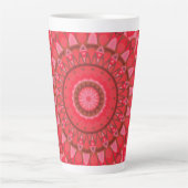 Rode Mandala Boho Warme Patroon Esthetisch Knus Sc Latte Mok (Voorkant)