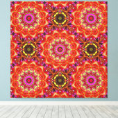 Rode MANDALA Canvas Afdruk (Insitu (Houten vloer))