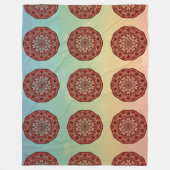 Rode mandala fleece deken (Voorkant)
