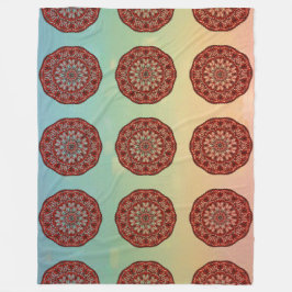 Rode mandala fleece deken