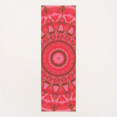 Rode Mandala Gecentreerd Boho Warm Ontwerp Meditat Yogamat (Voorkant)