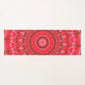 Rode Mandala Gecentreerd Boho Warm Ontwerp Meditat Yogamat (Voorkant (horizontaal))
