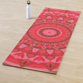 Rode Mandala Gecentreerd Boho Warm Ontwerp Meditat Yogamat