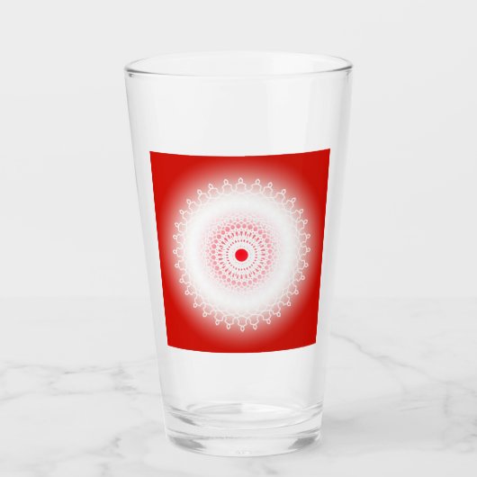 Rode mandala glas (Voorkant)