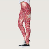 Rode mandala patroon in vurige gradiënt leggings (Links)