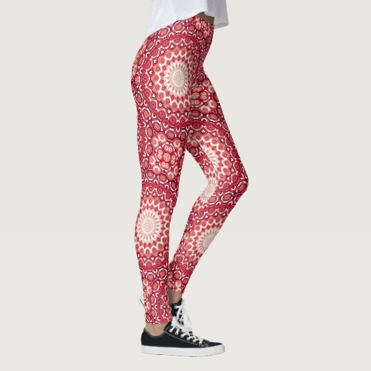 Rode mandala patroon in vurige gradiënt leggings (Rechts)