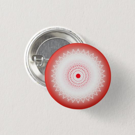 Rode mandala ronde button 3,2 cm (Voorkant /achterkant)