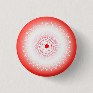 Rode mandala ronde button 3,2 cm