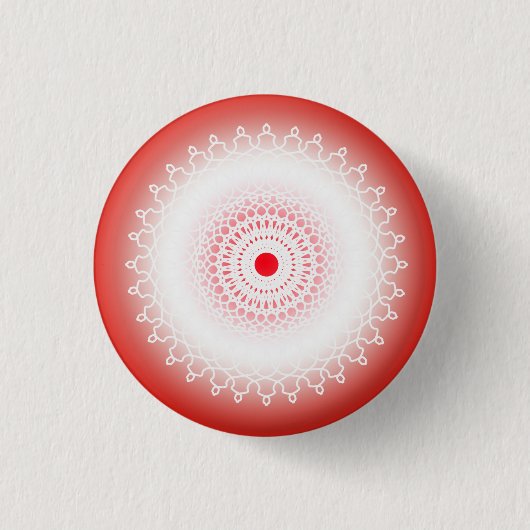 Rode mandala ronde button 3,2 cm (Voorkant)