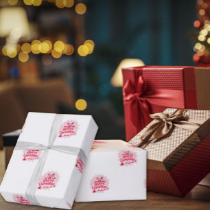 Rode Mandala Sneeuwvlok & Kerstman Slede Kerstmis Cadeaupapier