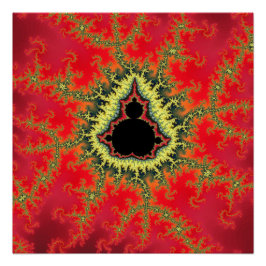 Rode Mandelbrot Fractal Perfect Poster