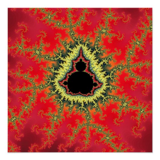 Rode Mandelbrot Fractal Perfect Poster (Voorkant)