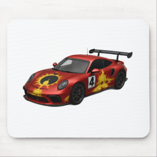 Rode Mandelbrot Raceauto Muismat