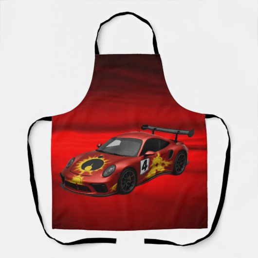 Rode Mandelbrot raceauto Schort (Voorkant)