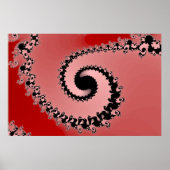 Rode Mandelbrot Spiral Poster (Voorkant)