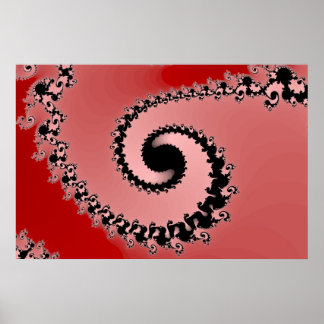 Rode Mandelbrot Spiral Poster