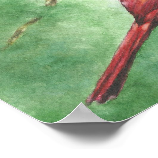 Rode mandinaal in de boom poster (Hoek)