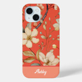 Rode Mango Spring Wild Flower iPhone Case (Achterkant)