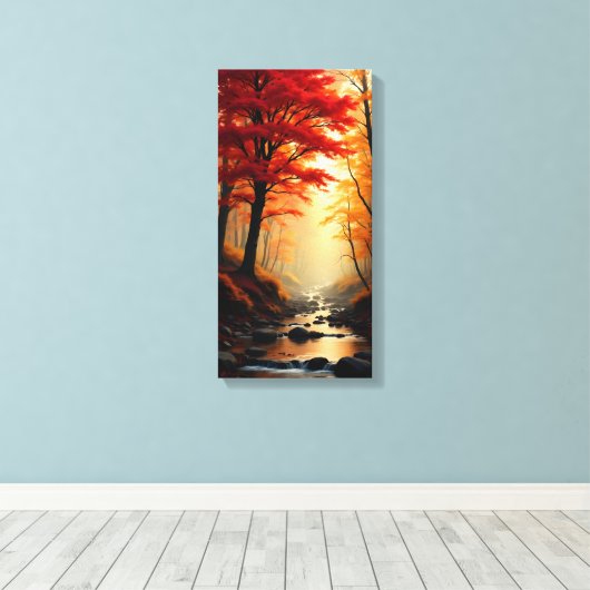 Rode mantel canvas afdruk (Insitu (Houten vloer))