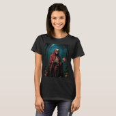 Rode mantel Santa Muerte T-shirt (Voorkant volledig)