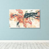 Rode mantels canvas afdruk (Insitu (Houten vloer))