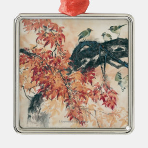 Rode mantels metalen ornament