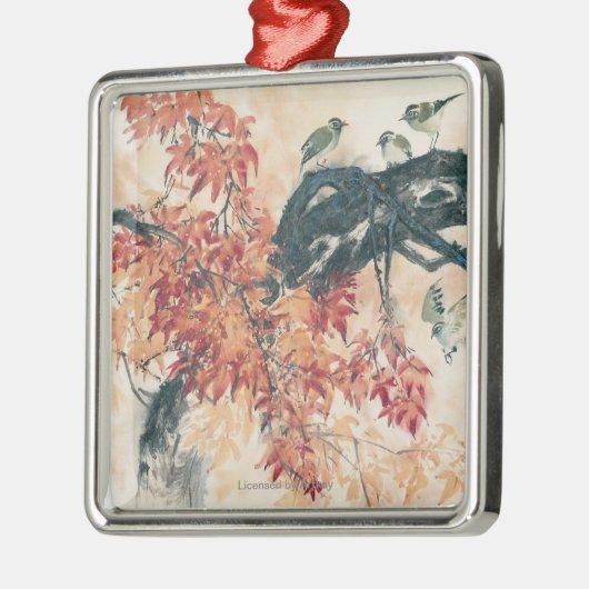 Rode mantels metalen ornament (Links)