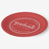 Rode Manuscript en Witte Stripes Afstuderen Afstud Papieren Bordje (Gekanteld)