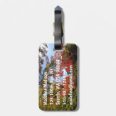 Rode Mapels in Japanse tuin Bagagelabel (Achterkant verticaal)