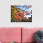 Rode Mapels in Japanse tuin Canvas Afdruk (Insitu (Woonkamer))