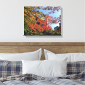 Rode Mapels in Japanse tuin Canvas Afdruk (Insitu (Slaapkamer))