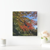 Rode Mapels in Japanse tuin Vierkante Klok (Huis)