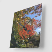 Rode Mapels in Japanse tuin Vierkante Klok (Hoek)