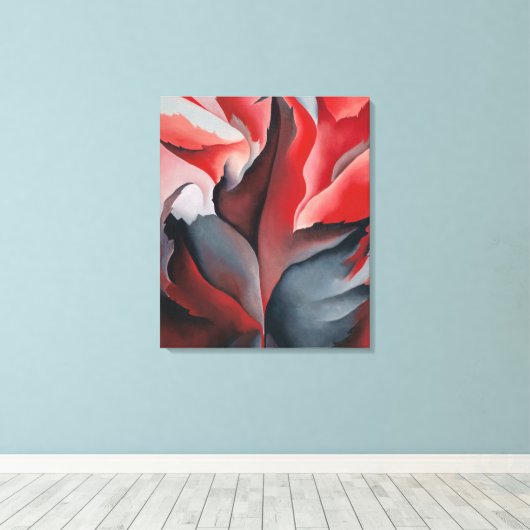 Rode Maple bij Lake George Georgia O'Keeffe | Canvas Afdruk (Insitu (Houten vloer))