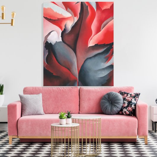 Rode Maple bij Lake George Georgia O'Keeffe | Canvas Afdruk (Insitu (Woonkamer))